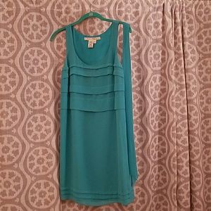 elegant teal dress with sash